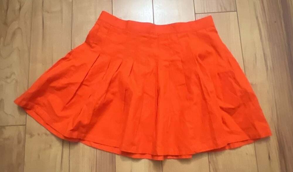 Urban Outfitters Orange Pleated Mini Skirt